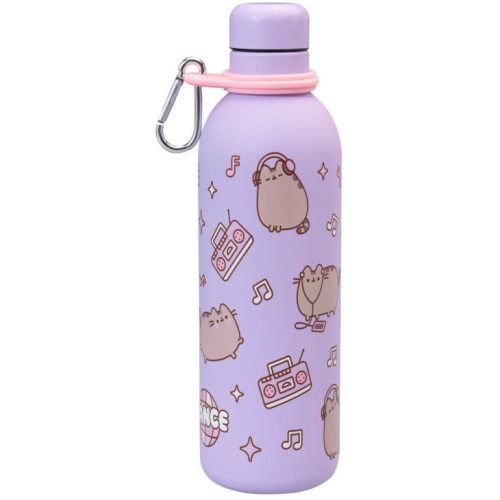 Pusheen cicás kulacs, fém, 500ml, Moments, lila