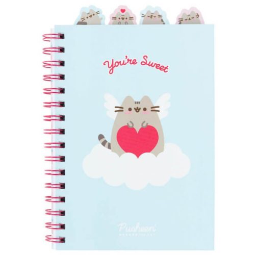 Pusheen cicás spirál notesz, A/5, 80 lapos, Purrfect Love Collection