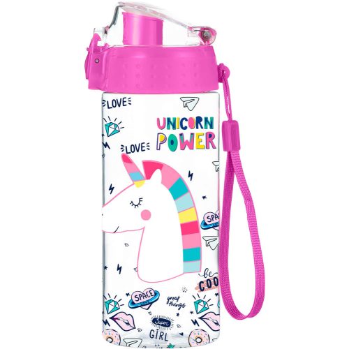 Unikornis kulacs, 500 ml, BPA mentes, Unicorn Power, világoskék