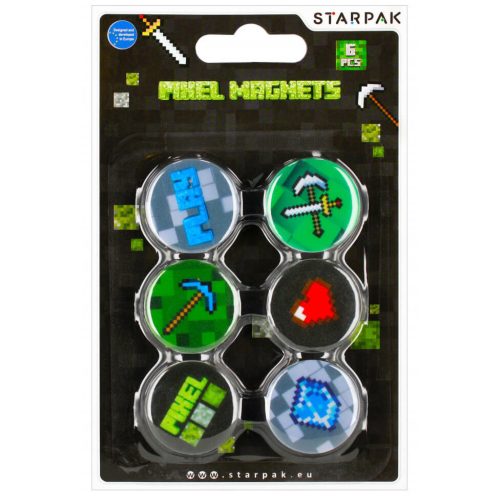 Starpak mágnes szett, 6 db-os, Minecraft mintás